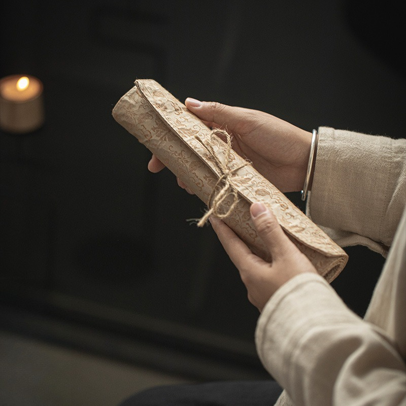 Linen Table Runner - Nowy Chiński Styl Zen Brokatowy Bieżnik