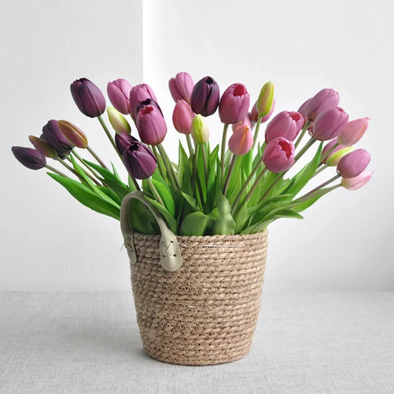 Home Decor Tulip - 5-głowicowy sztuczny tulipan dotykowy miękki gumowy