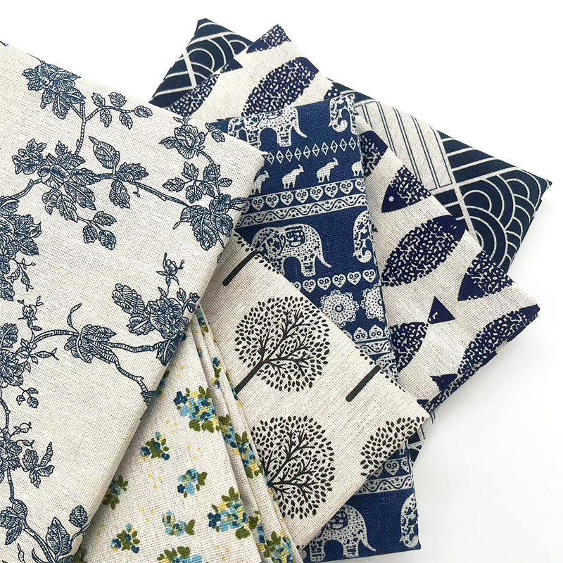 Linen Table Runner - Tkanina lniana bawełniana w stylu vintage,