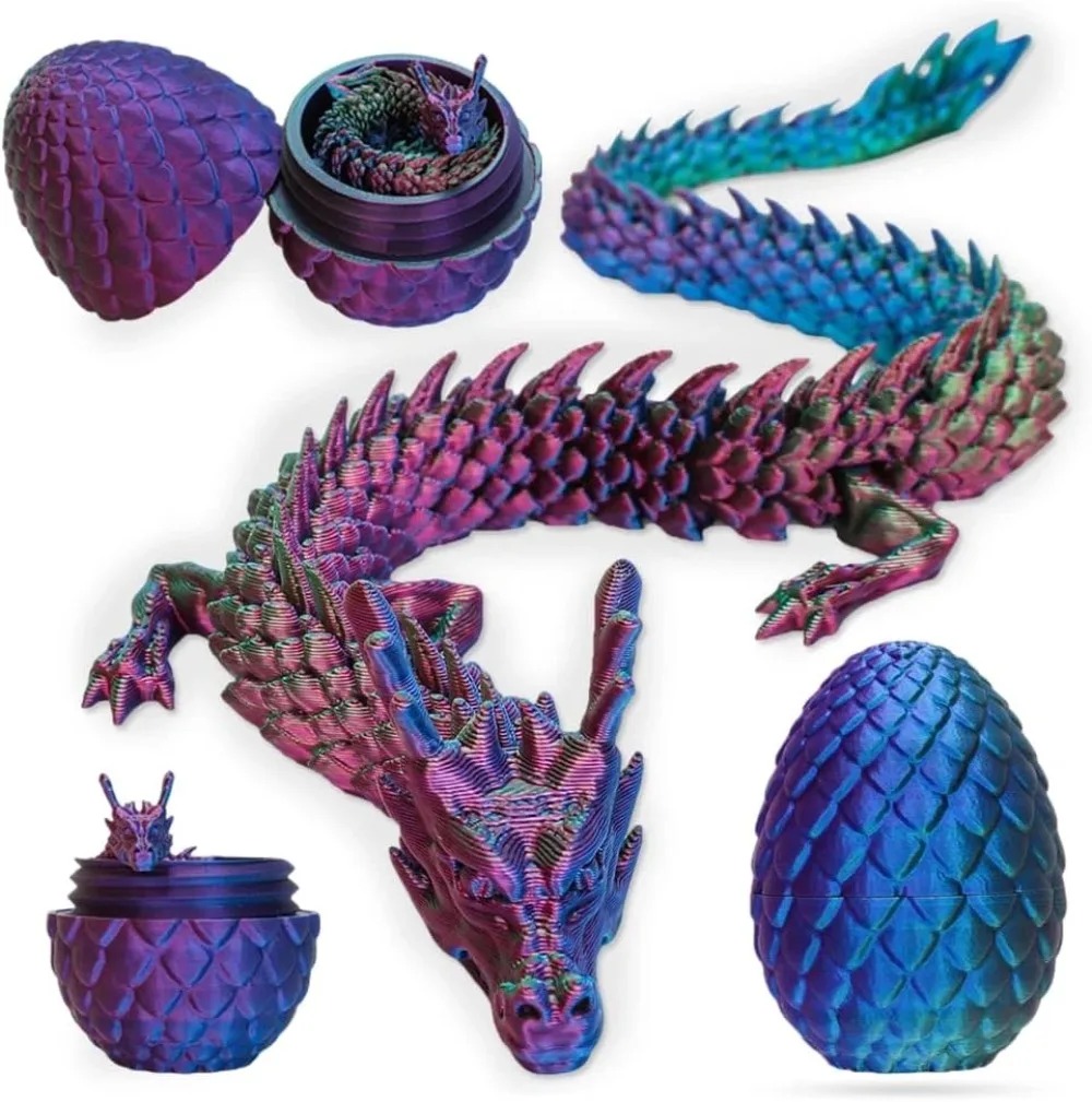 Home Decor Etsy - Jajo Niespodzianka 3D Mini Chiński Smok
