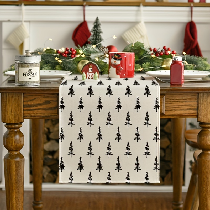 Linen Table Runner - Prosty bieżnik na stół z motywem
