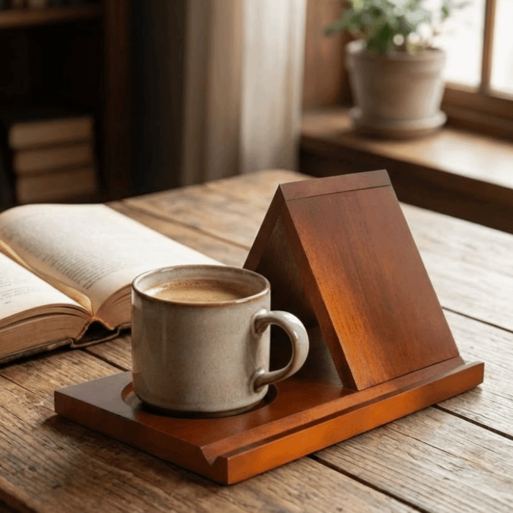Home Decor Magazine - Minimalistyczny drewniany stojak na książki 2