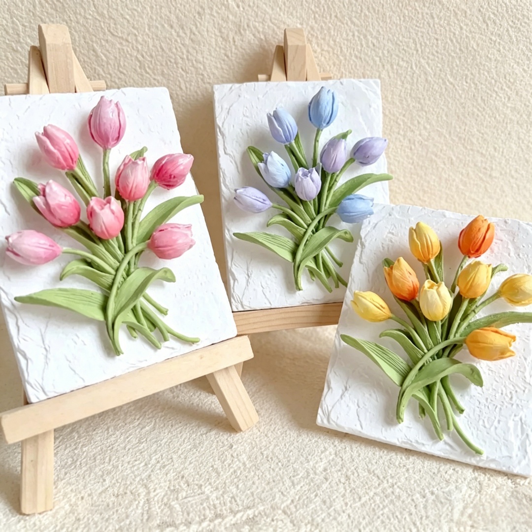 Home Decor Tulip - Forma silikonowa 3D do odlewania gipsowych