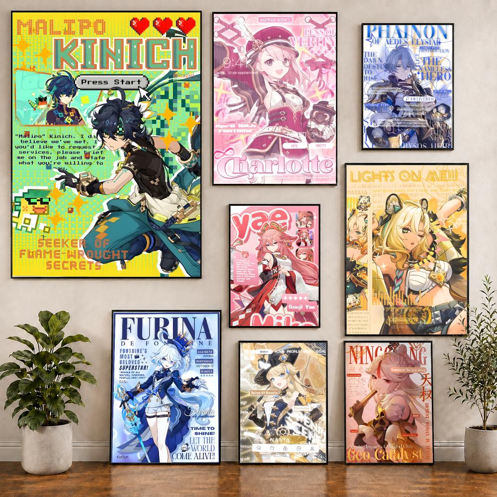 Home Decor Magazine - Plakat w stylu magazynu Genshin, kreatywne