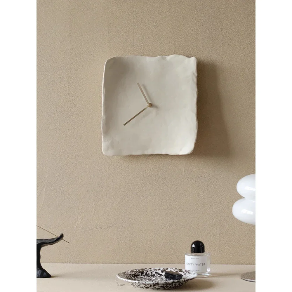Home Decor Medieval - Średniowieczny pomarszczony zegar ścienny wabi-sabi, skandynawski