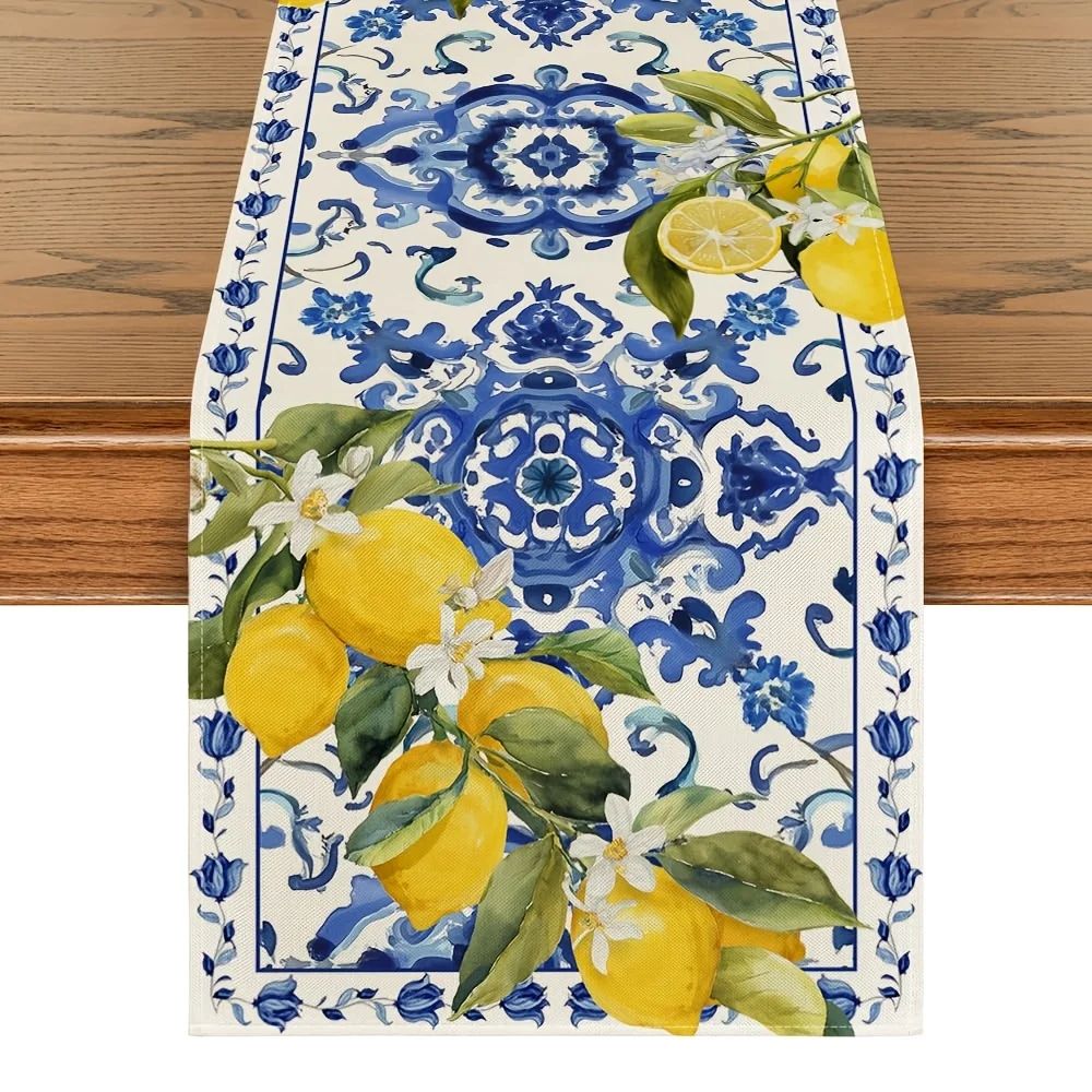 Linen Table Runner - Bieżnik stołowy VIKAMA w stylu wiejskim,