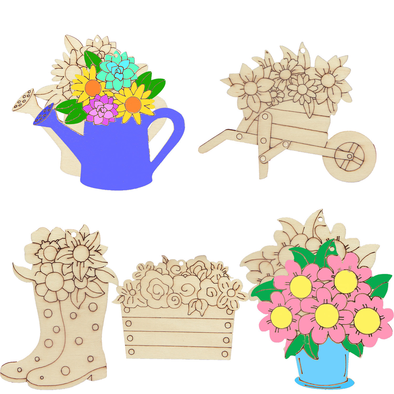 Home Decor Tulip - 15 sztuk/zestaw Drewniane ozdoby kwiatowe Drewniana