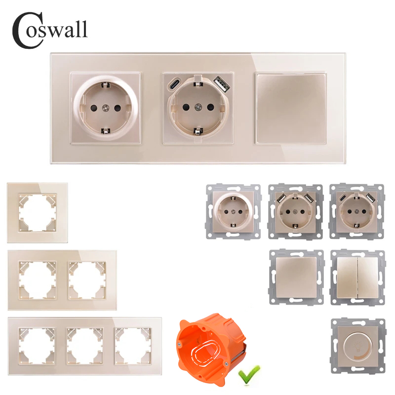 Home Decor Outlet - COSWALL Złoty szklany panel ścienny /