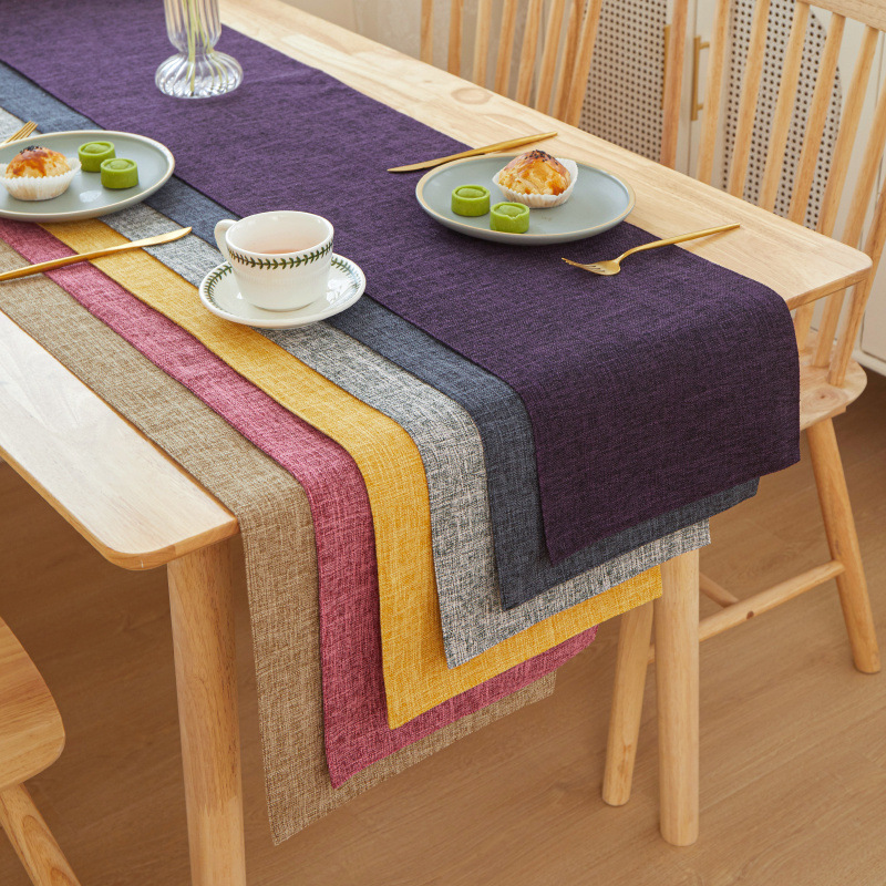Nowy gruby lniany jednolity ko – Linen Table Runner recenzja i cena