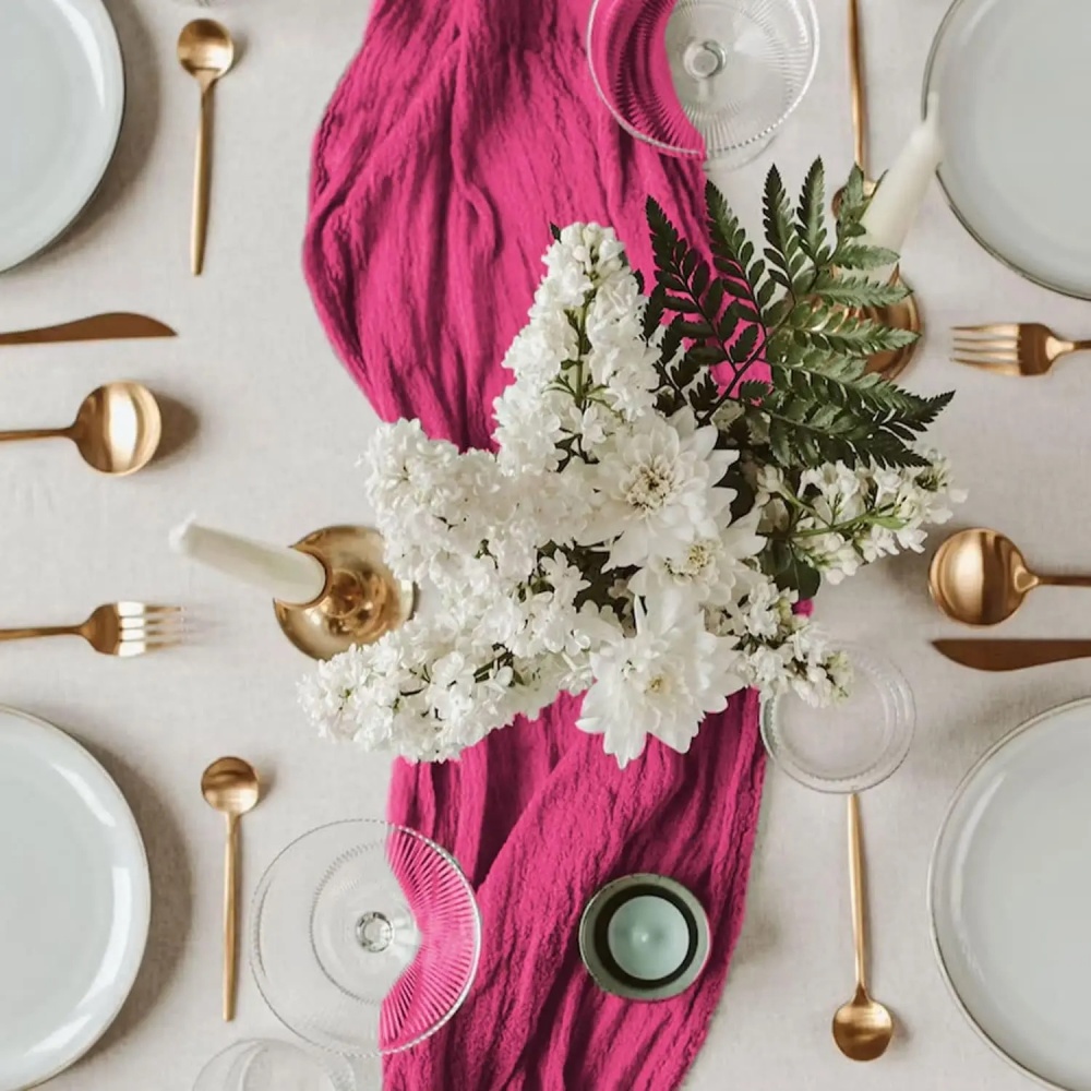 1 szt. Kreatywna, plisowana bi – Linen Table Runner recenzja i cena