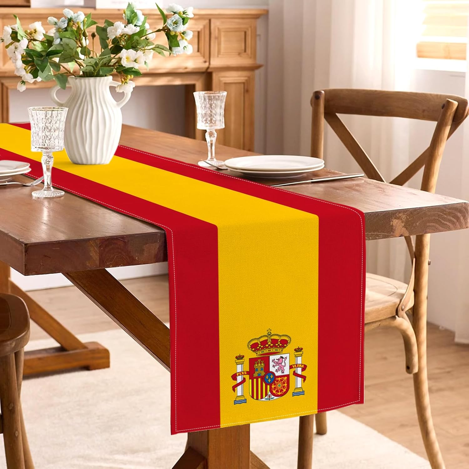Bieżnik na stół z lnu z flagą  – Linen Table Runner recenzja i cena