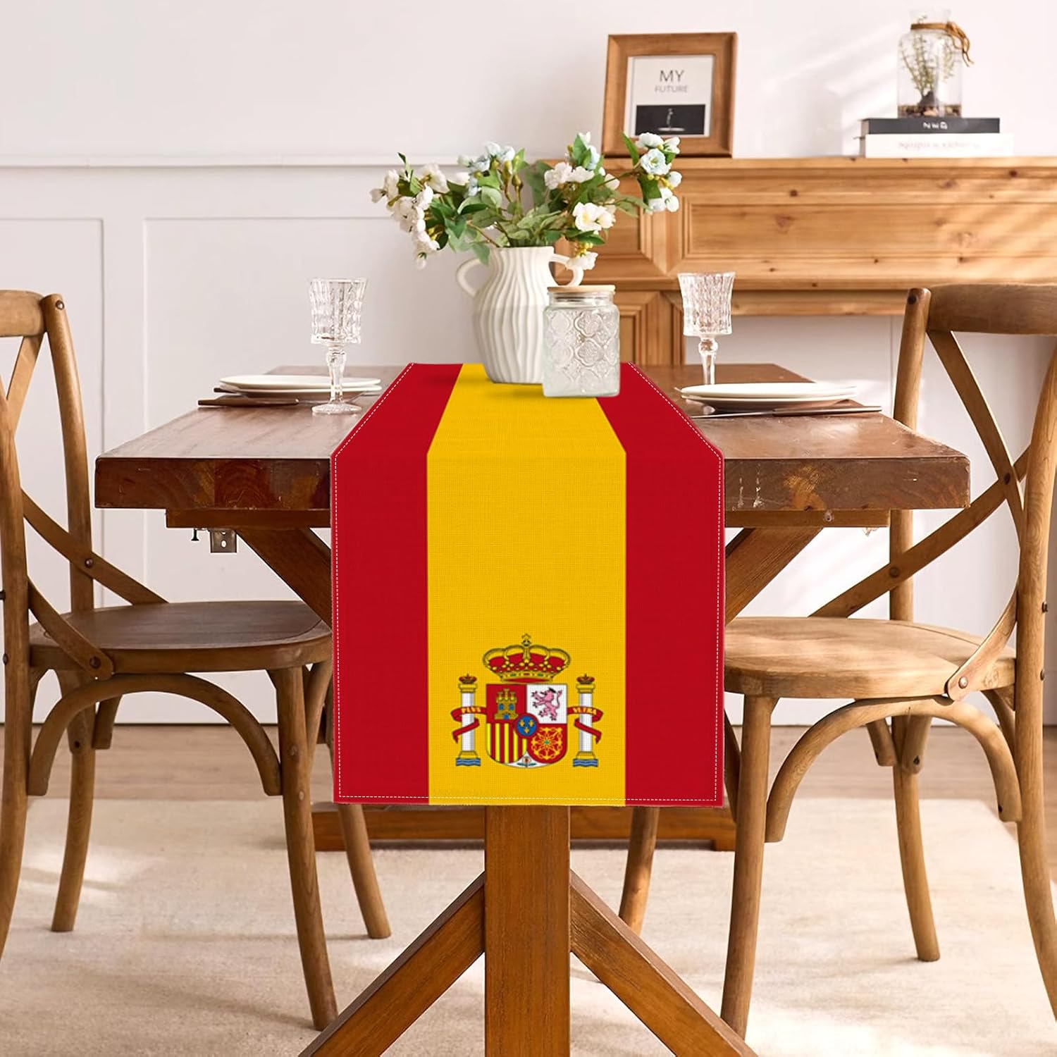 Bieżnik na stół z lnu z flagą  – Linen Table Runner recenzja i cena