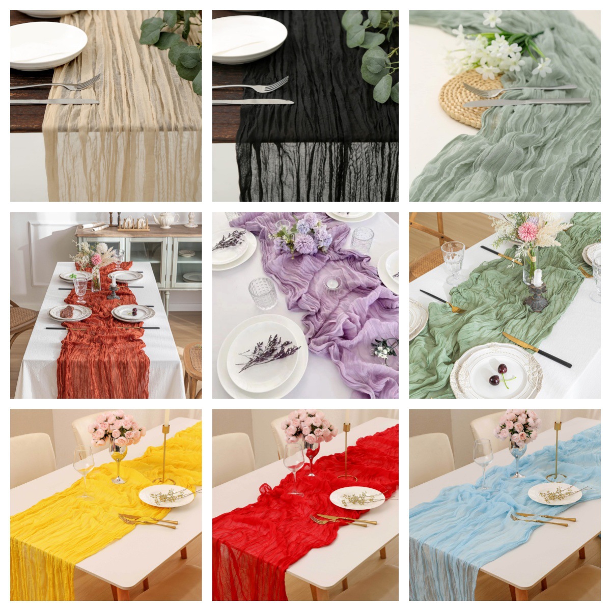 Boho Gazyjny Bieżnik na Stół,  – Linen Table Runner recenzja i cena