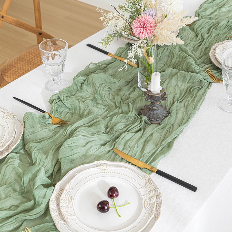 Boho Gazyjny Bieżnik na Stół,  – Linen Table Runner recenzja i cena