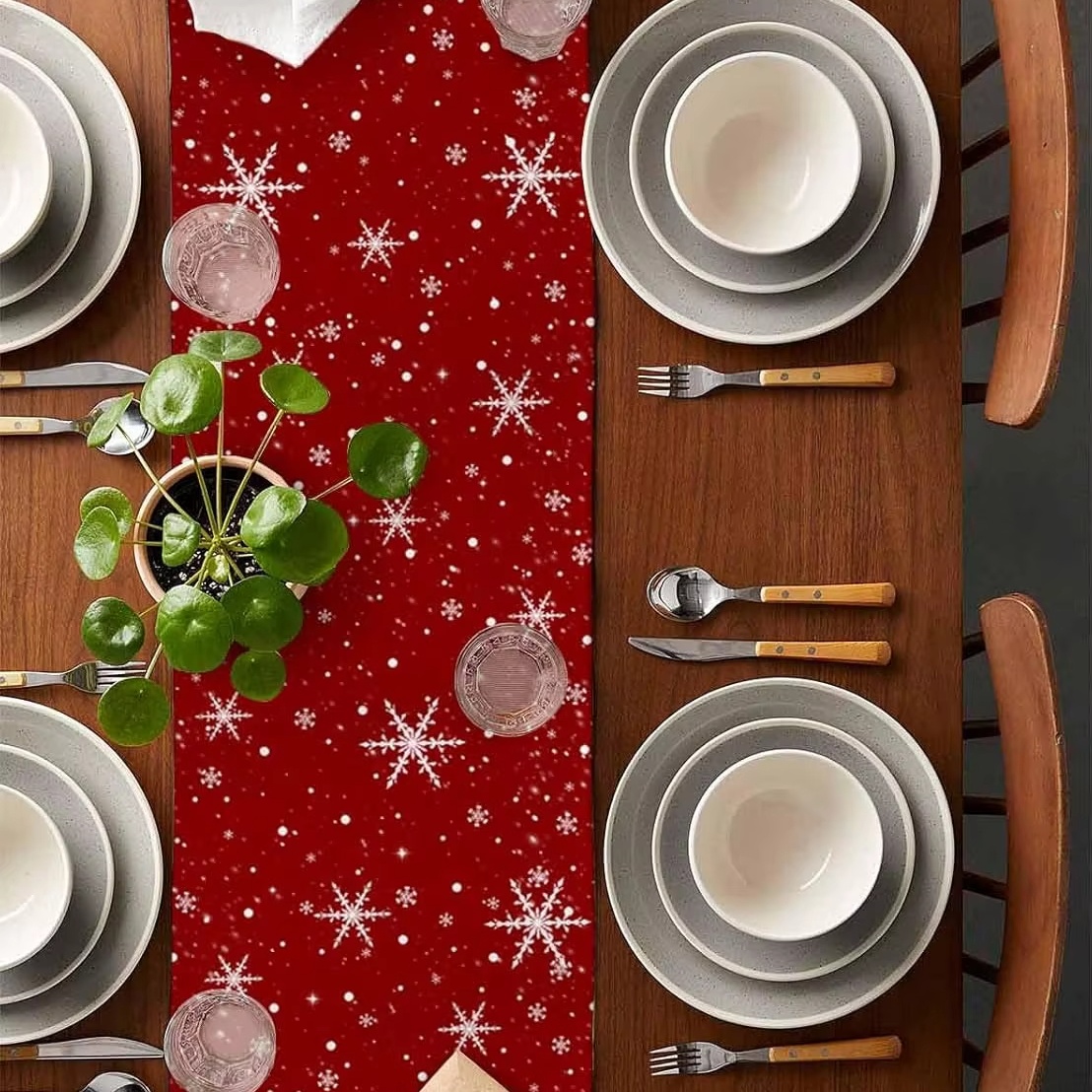 Czerwony bieżnik na stół z mot – Linen Table Runner recenzja i cena