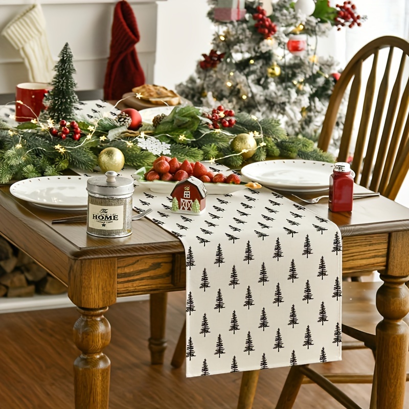 Prosty bieżnik na stół z motyw – Linen Table Runner recenzja i cena