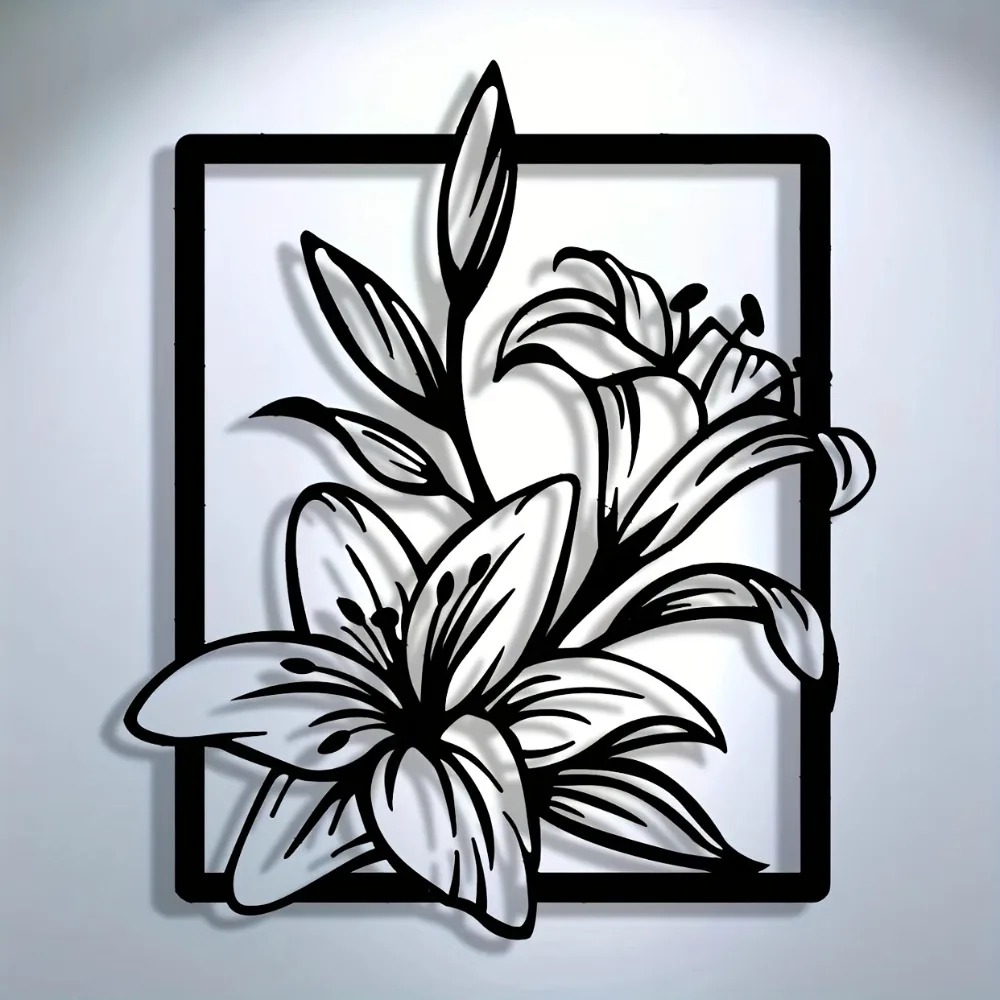 Metalowa Lilia 3D - ażurowa de – Home Decor Etsy recenzja i cena