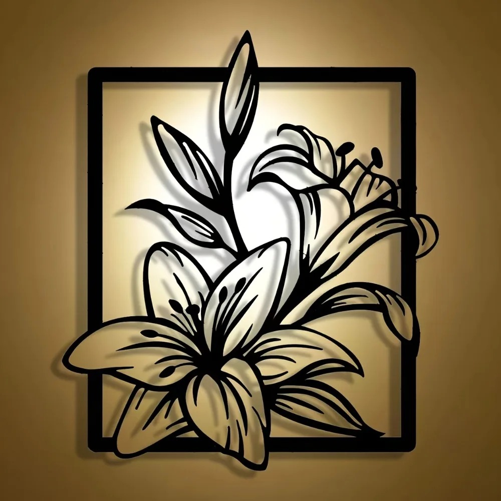 Metalowa Lilia 3D - ażurowa de – Home Decor Etsy recenzja i cena
