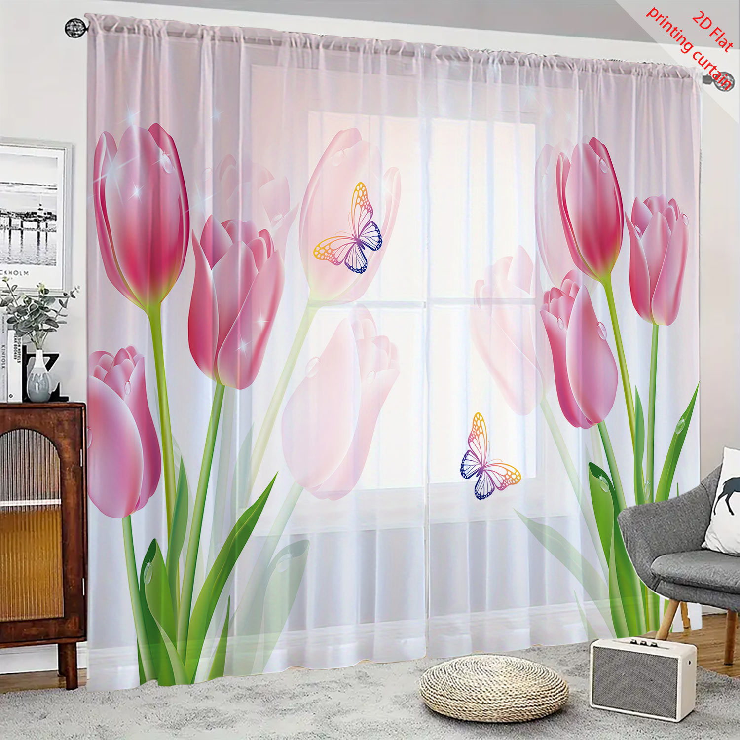 Przezroczysta zasłona z gazy z – Home Decor Tulip recenzja i cena