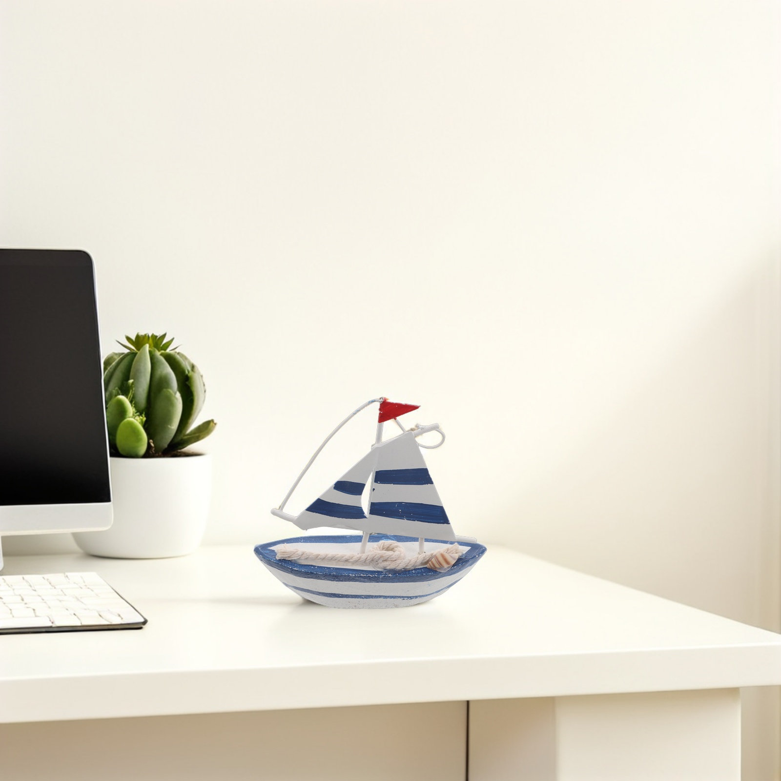 Drewniana żaglówka, miniaturow – Home Decor Nautical recenzja i cena