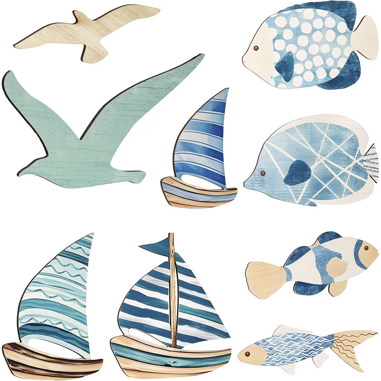 9 szt. Drewnianych dekoracji ś – Home Decor Nautical recenzja i cena