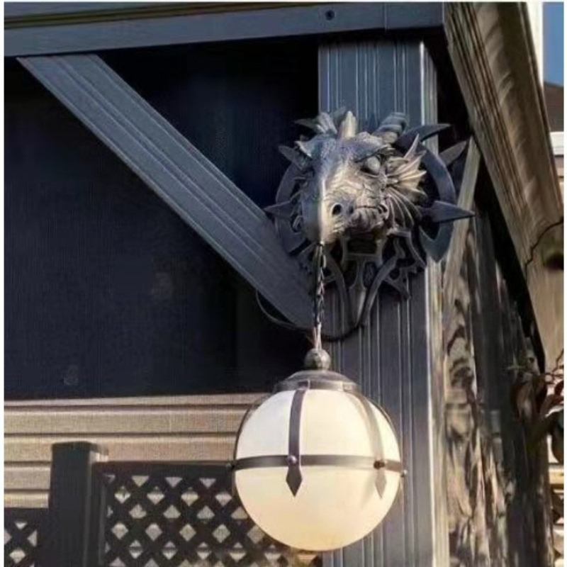 Lampa ścienna z głową smoka, ż – Home Decor Medieval recenzja i cena