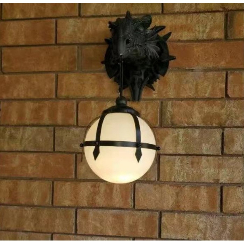 Lampa ścienna z głową smoka, ż – Home Decor Medieval recenzja i cena