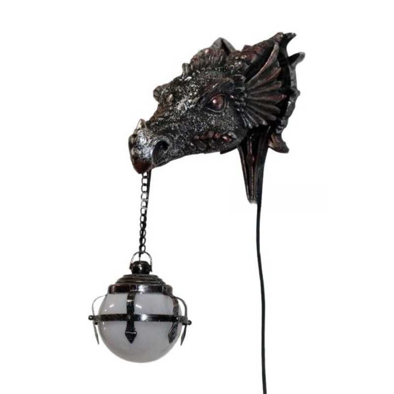 Lampa ścienna z głową smoka, ż – Home Decor Medieval recenzja i cena