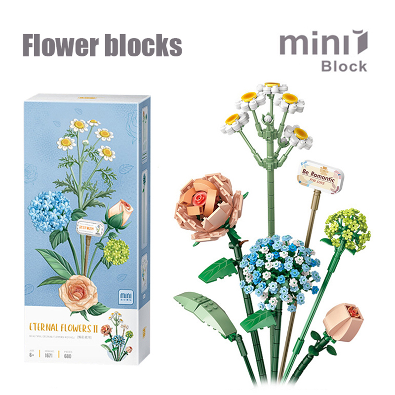 Mini klocki do budowy kwiat DI – Home Decor Etsy recenzja i cena