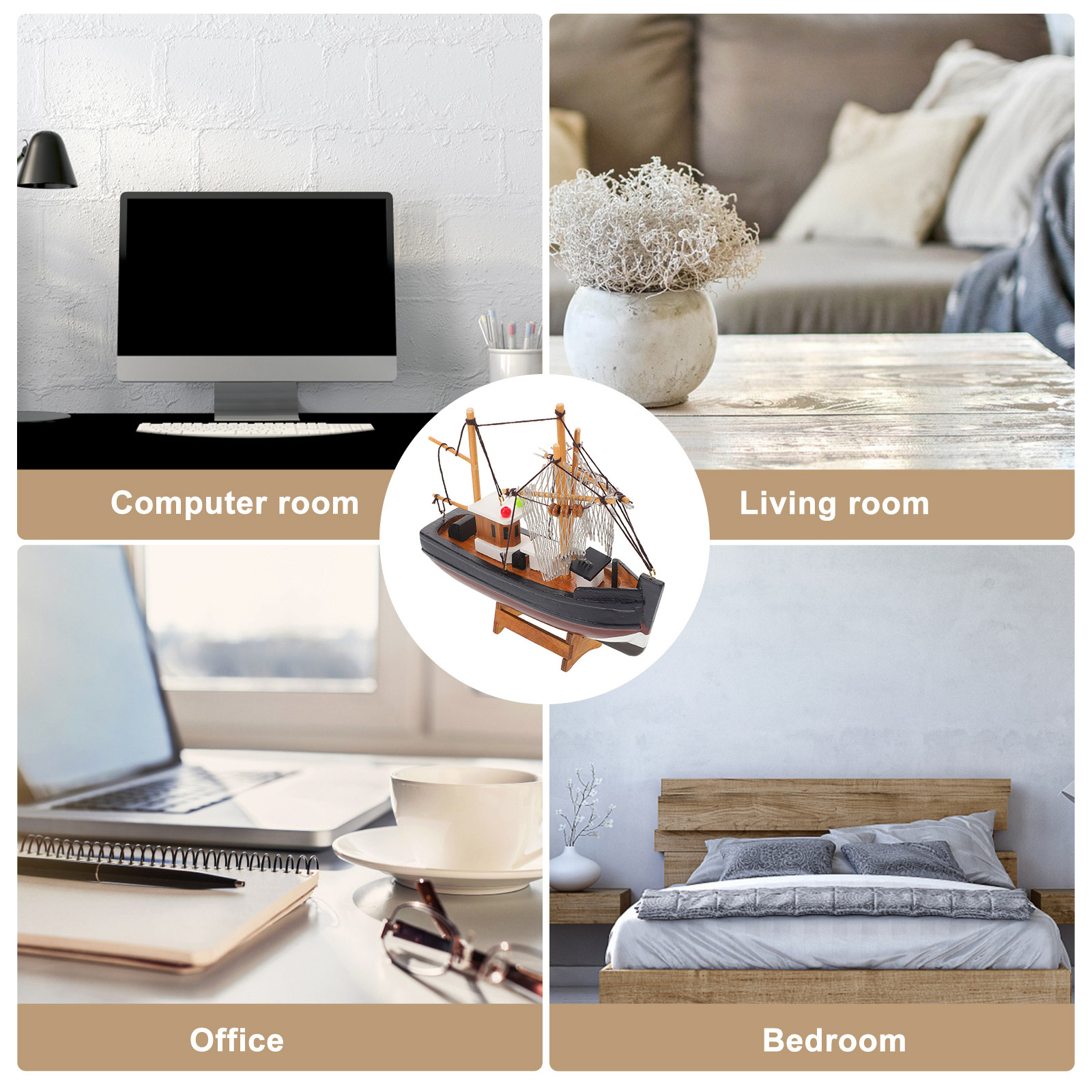 Drewniana żaglówka, dekoracja  – Home Decor Nautical recenzja i cena